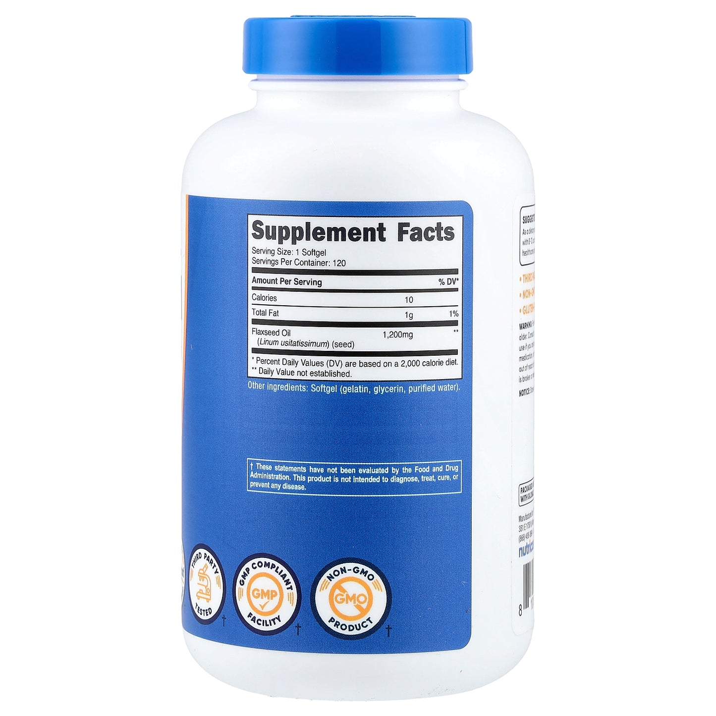 Nutricost, Flaxseed Oil, 1,200 mg, 120 Softgels