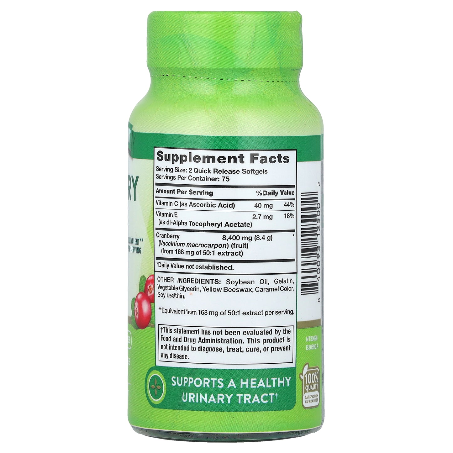 Nature's Truth, Cranberry Softgels Plus Vitamin C, 150 Quick Release Softgels