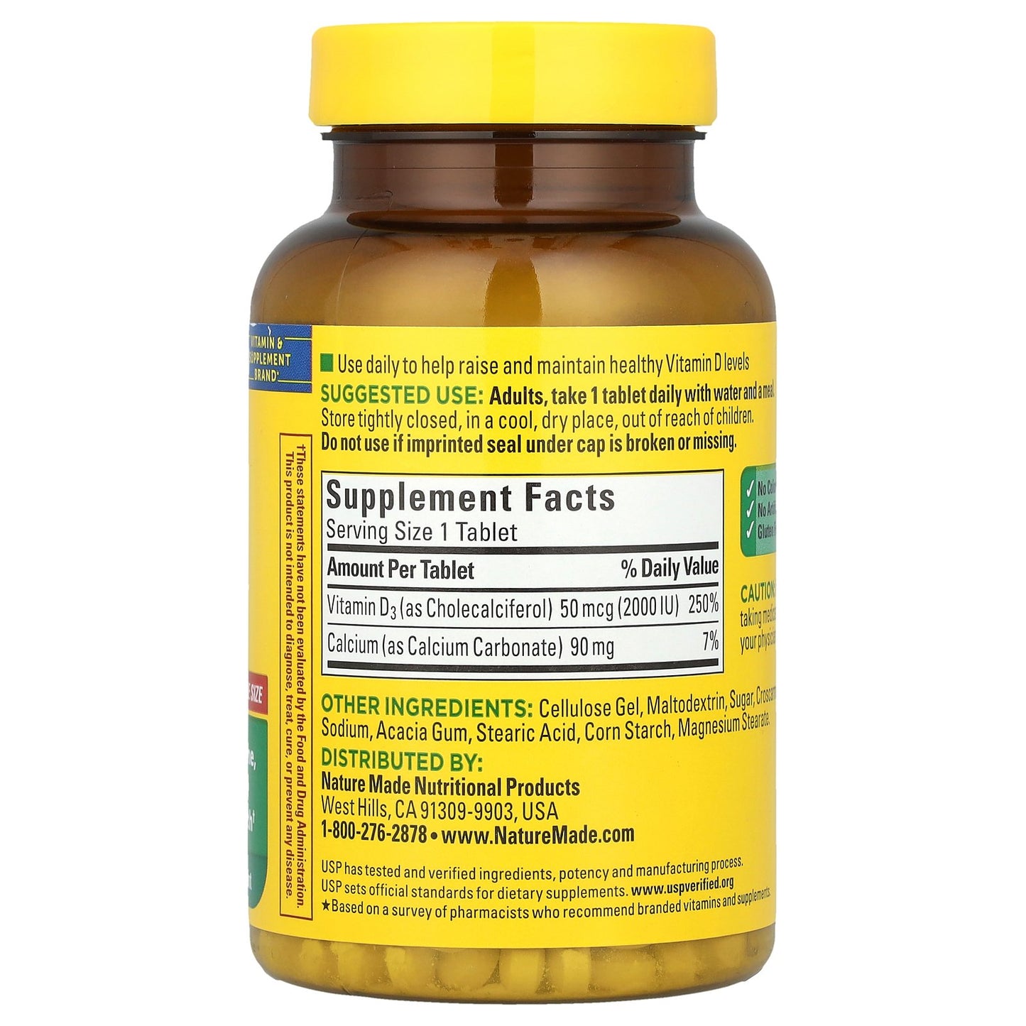 Nature Made, Vitamin D3, 50 mcg (2000 IU), 220 Tablets