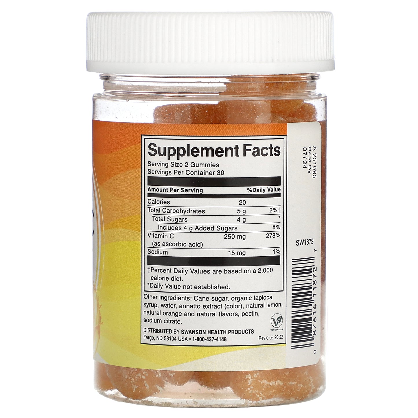 Swanson, Vitamin C, Orange, 60 Gummies