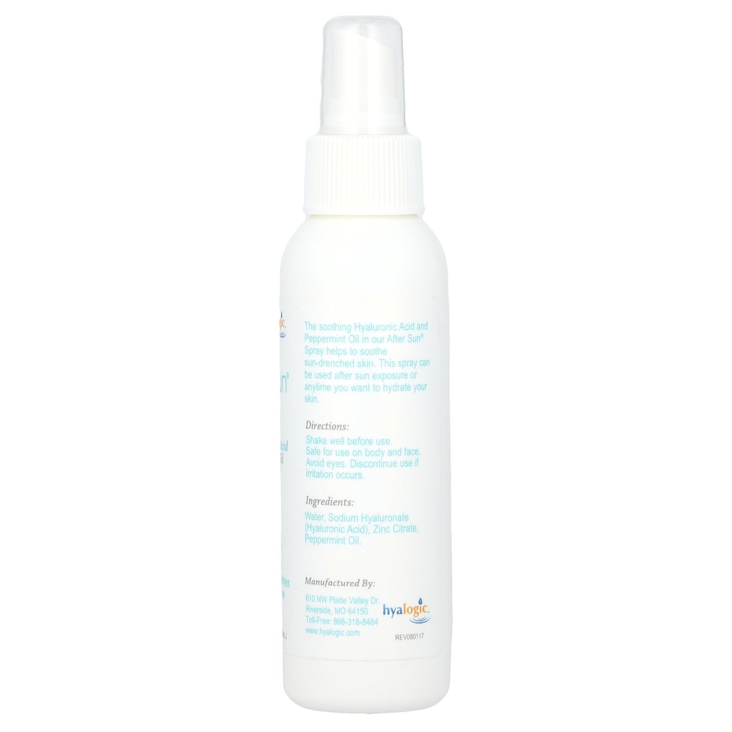 Hyalogic, After Sun Spray With Hyaluronic Acid & Peppermint Oil, 4 fl oz (118 ml)