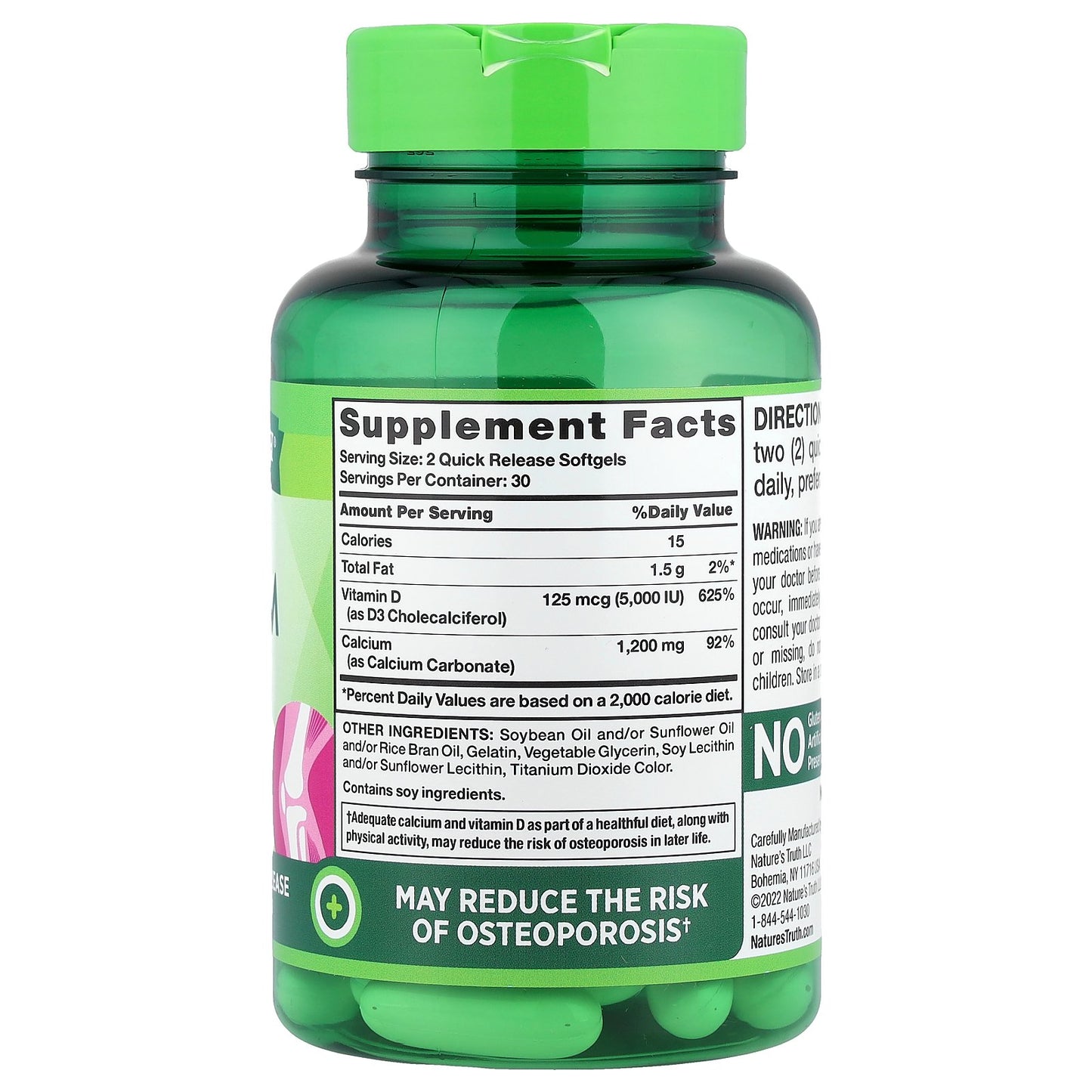 Nature's Truth, Absorbable Calcium Plus D3, 60 Quick Release Softgels