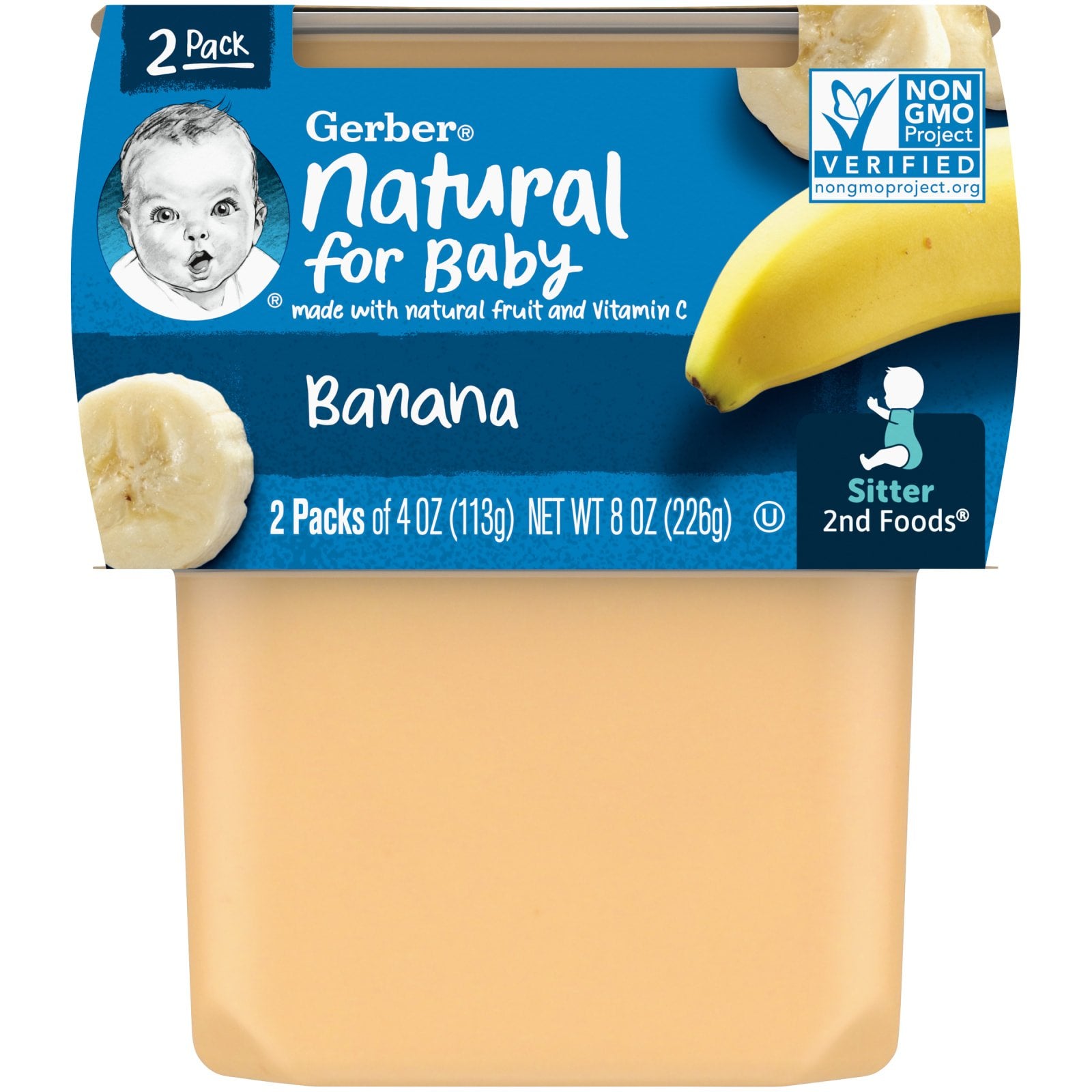 Gerber, Natural for Baby, 2nd Foods, Banana, 2 Pack, 4 oz (113 g) Each