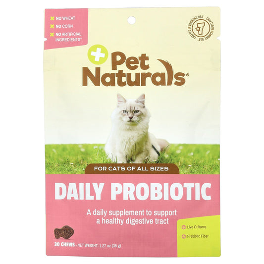 Pet Naturals, Daily Probiotic, For Cats, All Sizes, 30 Chews, 1.27 oz (36 g)