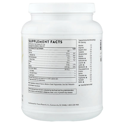 Thorne, Plant Protein, Vanilla, 1.39 lb (630 g)