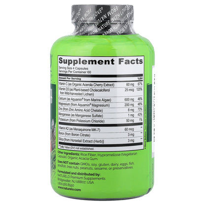 NATURELO, Bone Strength, Plant Calcium Complex, 240 Vegetarian Capsules