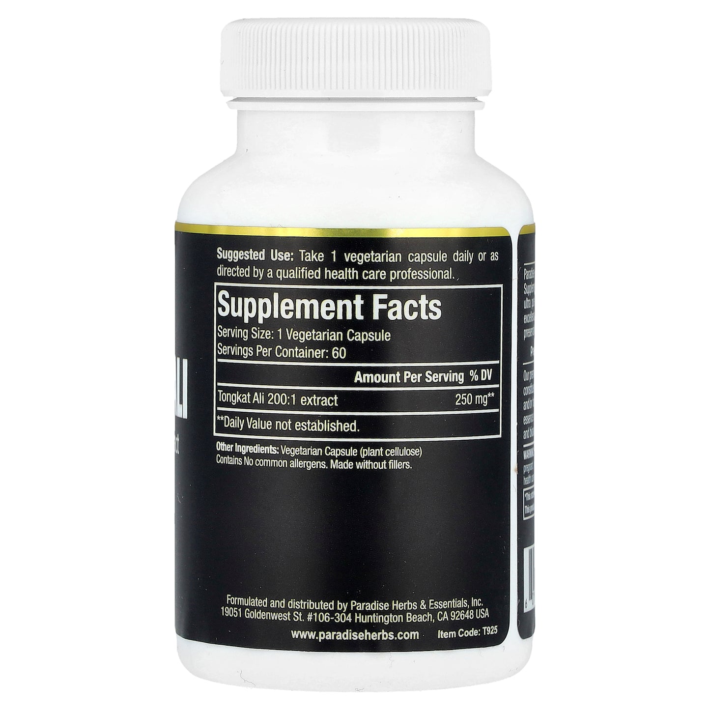 Paradise Herbs, Tongkat Ali, 60 Capsules (250 mg per Capsule)