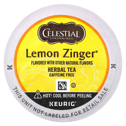 Celestial Seasonings, Herbal Tea, Lemon Zinger, Caffeine Free, 12 K-Cup Pods, 0.11 oz (3.2 g) Each