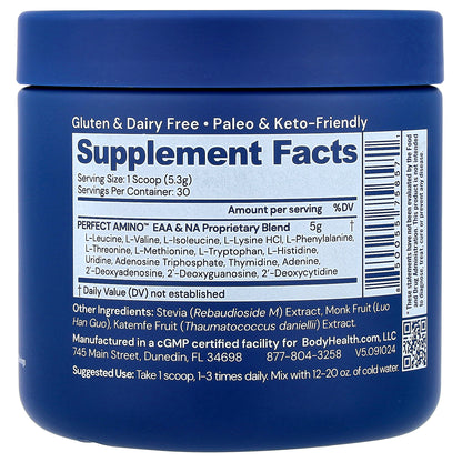BodyHealth, Perfect Amino™, Unflavored, 5.61 oz (159 g)