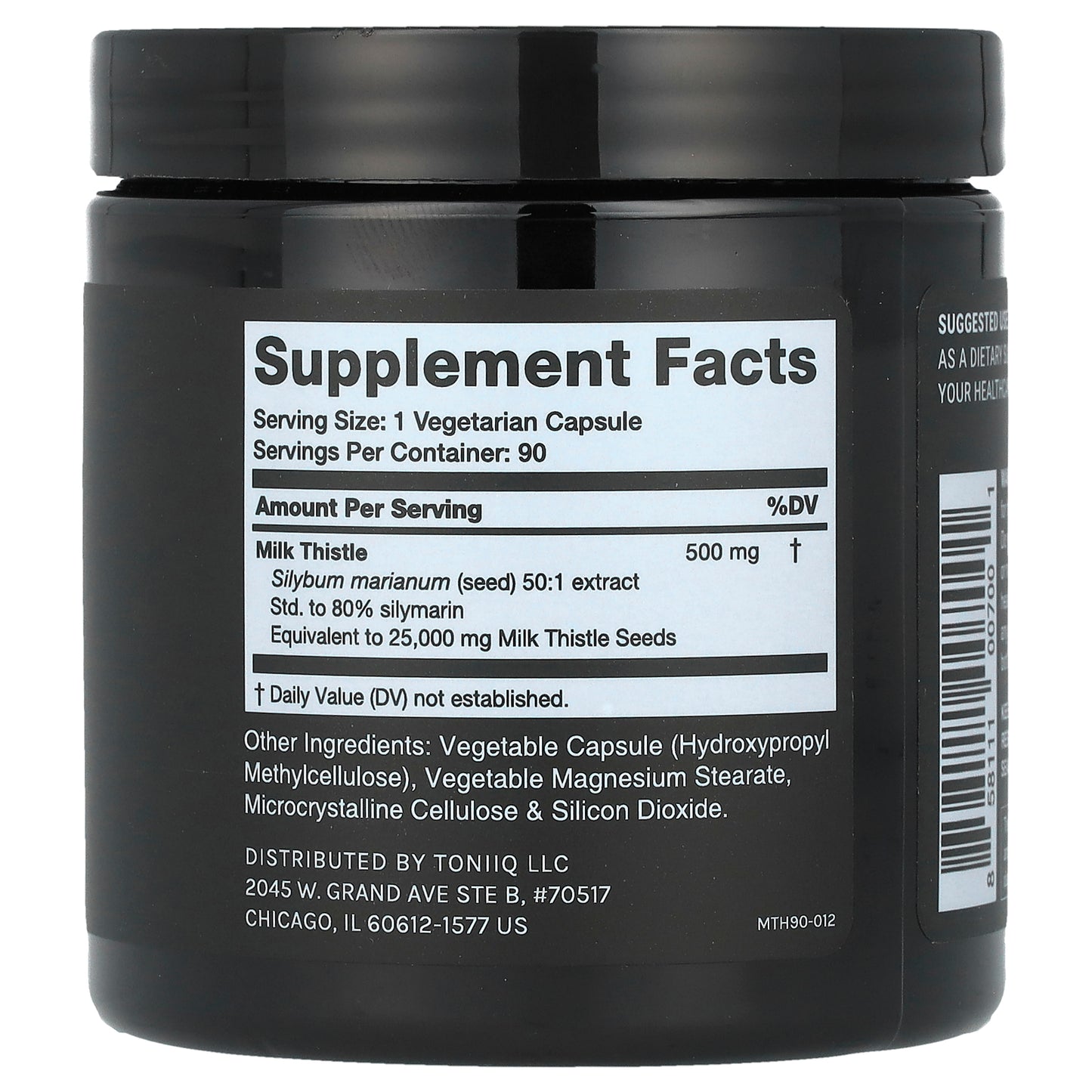 Toniiq, Milk Thistle, 90 Capsules (500 mg per Capsule)