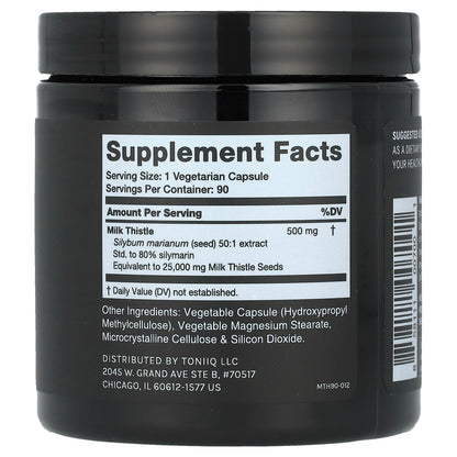 Toniiq, Milk Thistle, 90 Capsules (500 mg per Capsule)