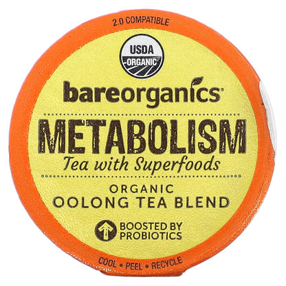 BareOrganics, Metabolism, Tea with Superfoods, Oolong Tea, 10 Cups, 0.14 oz (4 g) Each