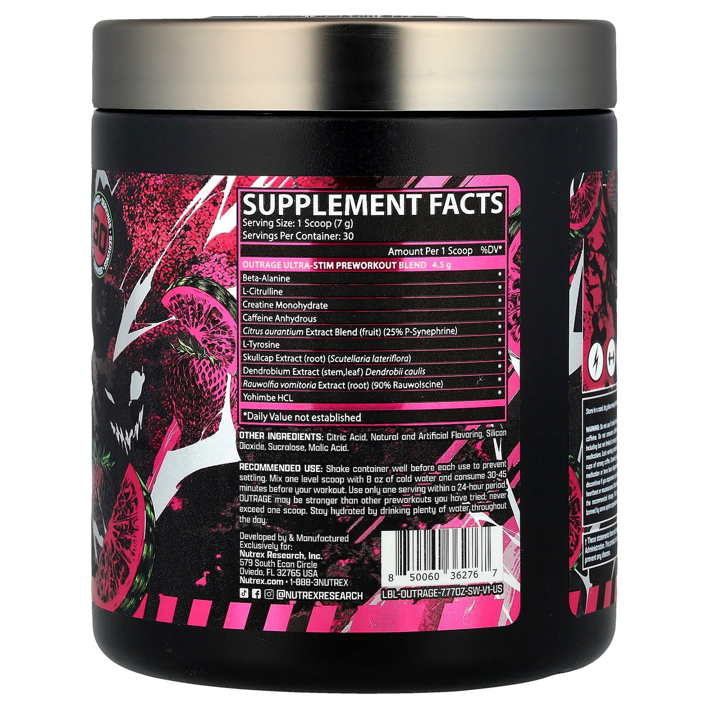 Nutrex Research, Outrage, Ultra Stim Pre Workout, Strawberry Watermelon, 7.77 oz (220.41 g)