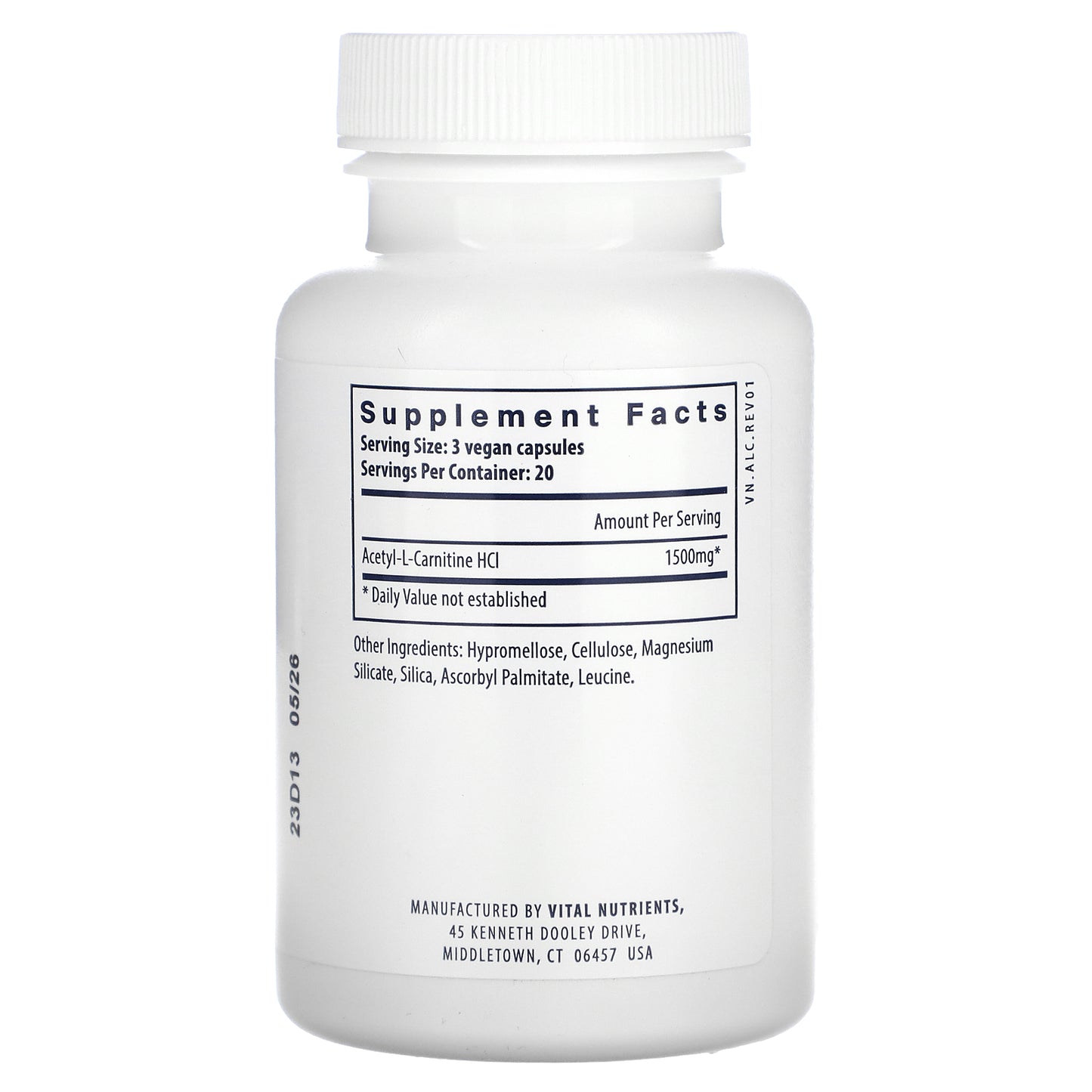 Vital Nutrients, Acetyl L-Carnitine, 500 mg, 60 Vegan Capsules