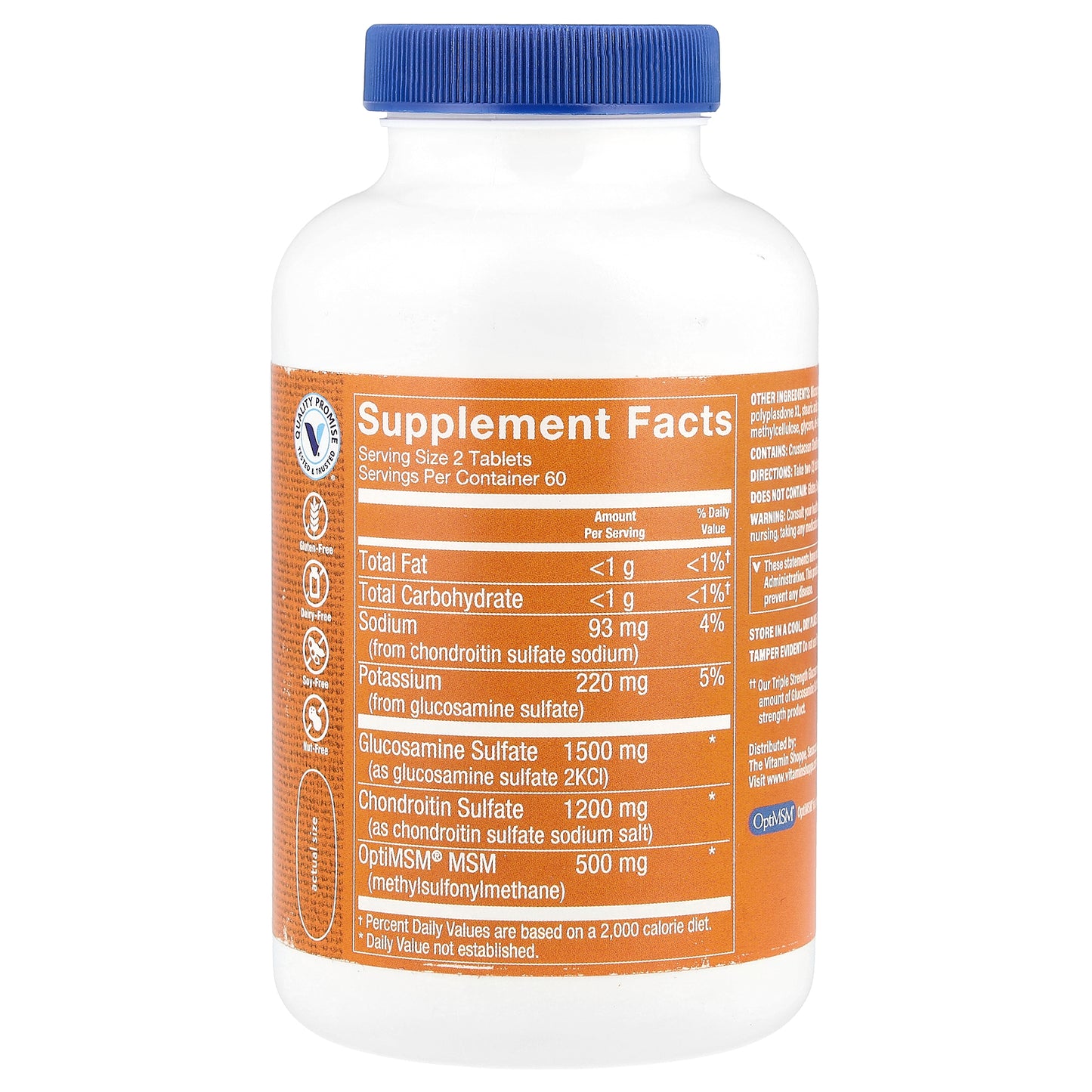 The Vitamin Shoppe, Triple Strength Glucosamine Chondroitin With MSM, 120 Tablets