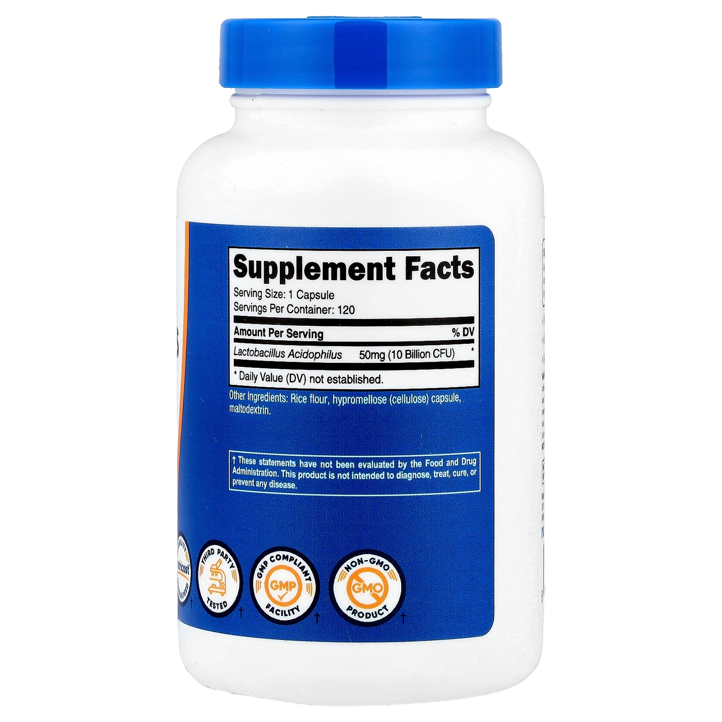 Nutricost, Lactobacillus Acidophilus, 50 mg (10 Billion CFU), 120 Capsules