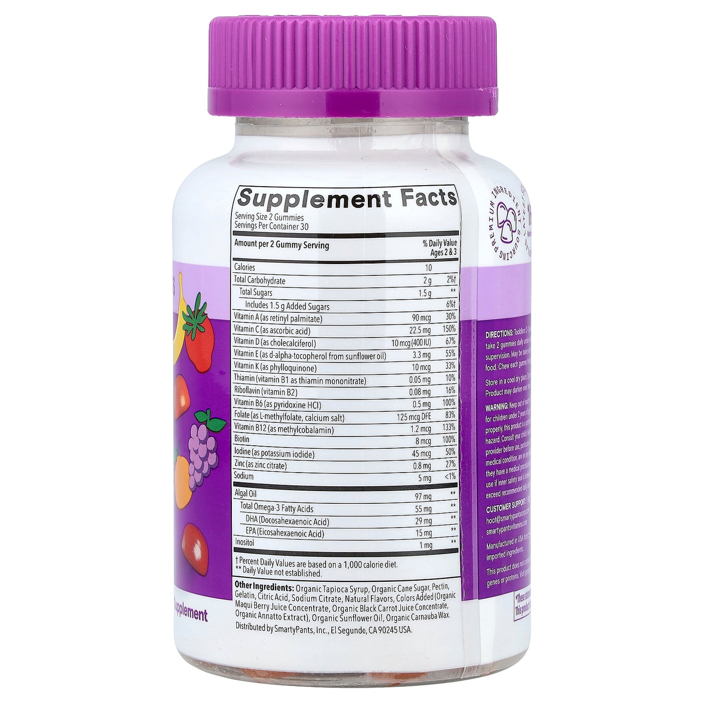 SmartyPants, Toddler Plus, Multi & Omegas, Grape, Orange, & Strawberry Banana, 60 Gummies