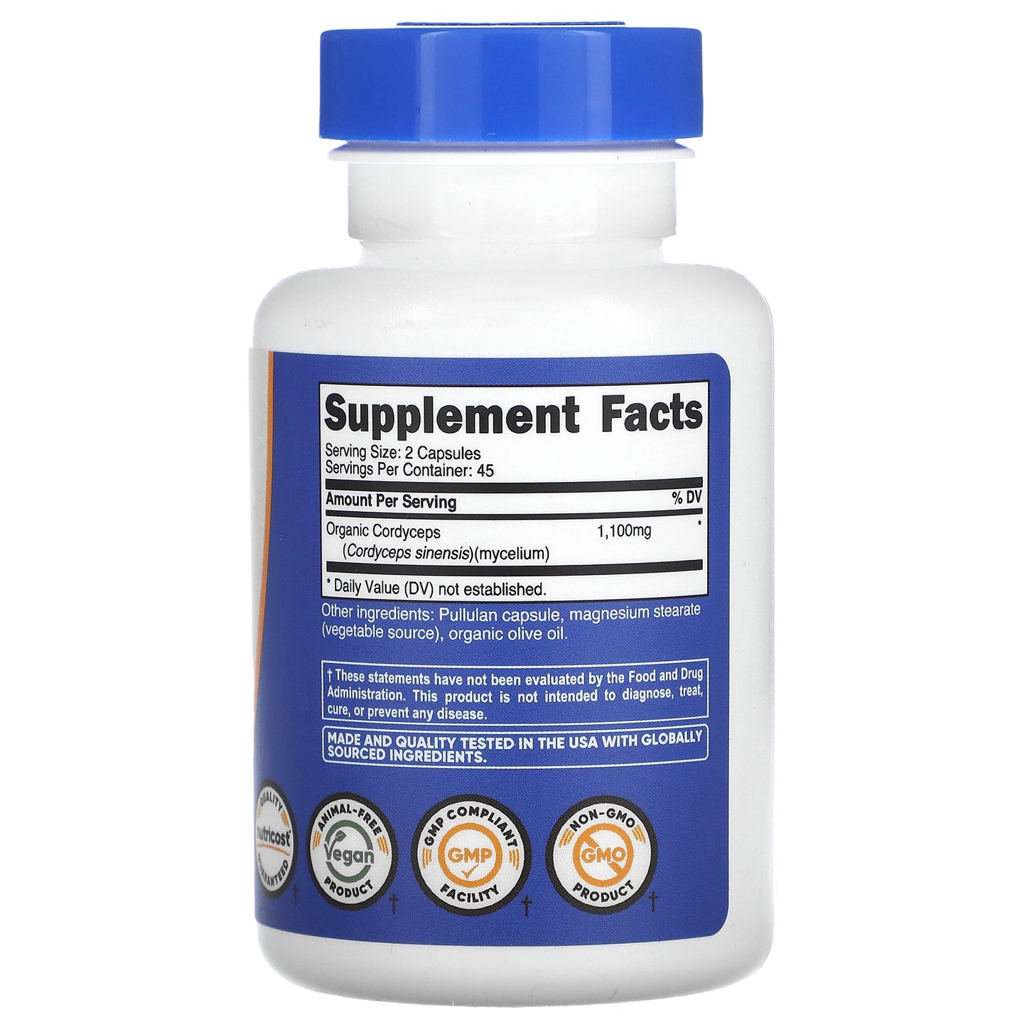 Nutricost, Cordyceps Mushroom, 90 Capsules (550 mg per Capsule)