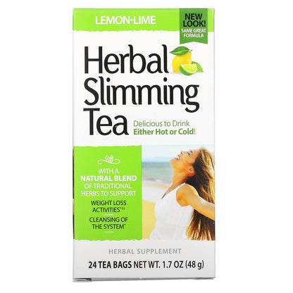 21st Century, Herbal Slimming Tea, Lemon-Lime, Caffeine Free, 24 Tea Bags, 1.7 oz (48 g)