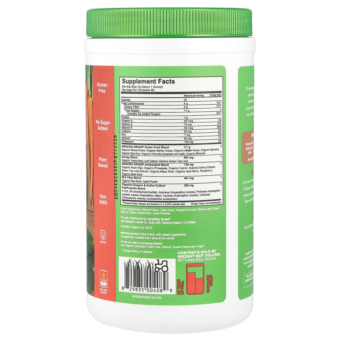 Amazing Grass, Greens Blend, Energy, Watermelon, 14.8 oz (420 g)