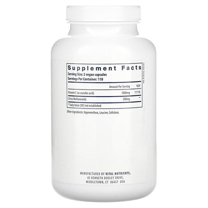 Vital Nutrients, Vitamin C With Bioflavonoids, 220 Vegan Capsules