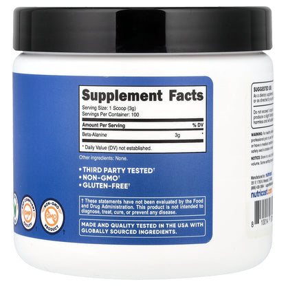 Nutricost, Beta Alanine, Unflavored, 10.7 oz (300 g)