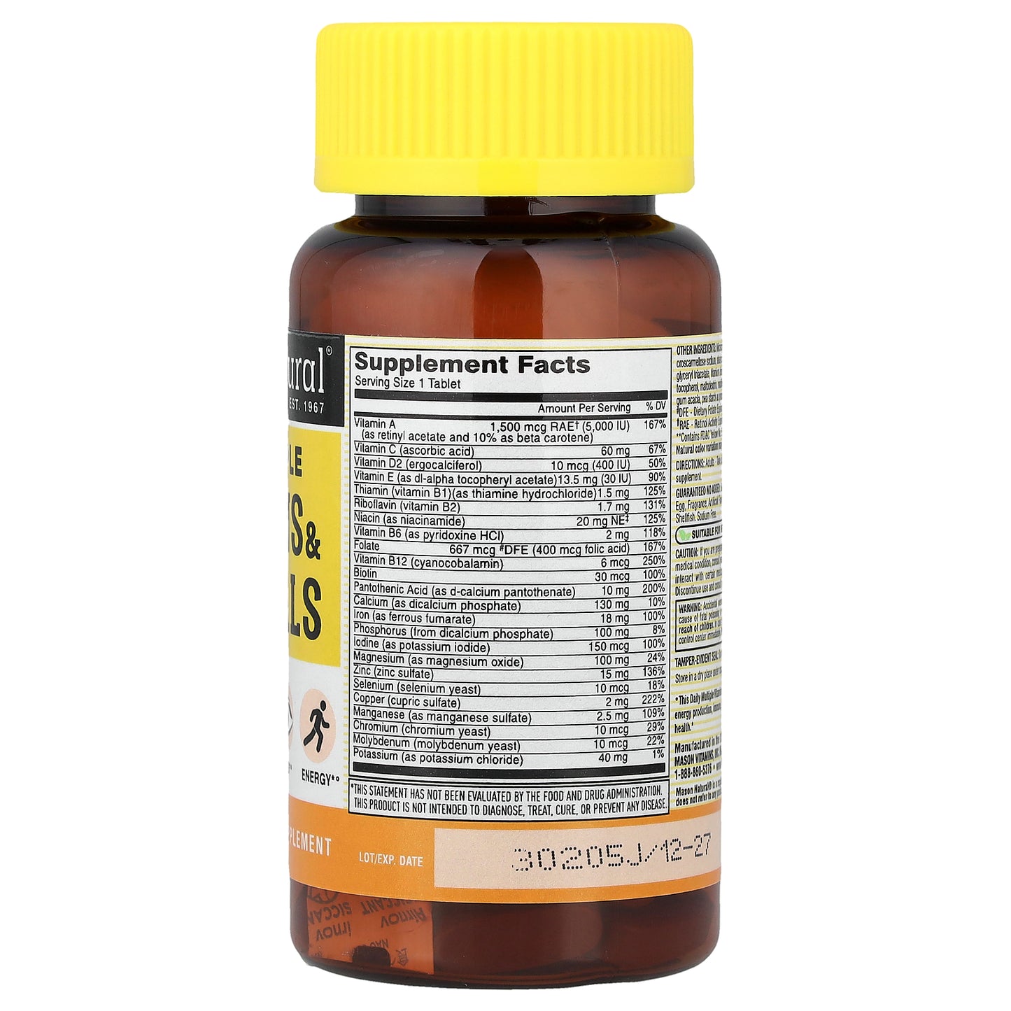 Mason Natural, Daily Multiple Vitamins & Minerals, 60 Tablets
