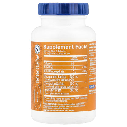 The Vitamin Shoppe, Triple Strength Glucosamine Chondroitin With MSM, 60 Tablets