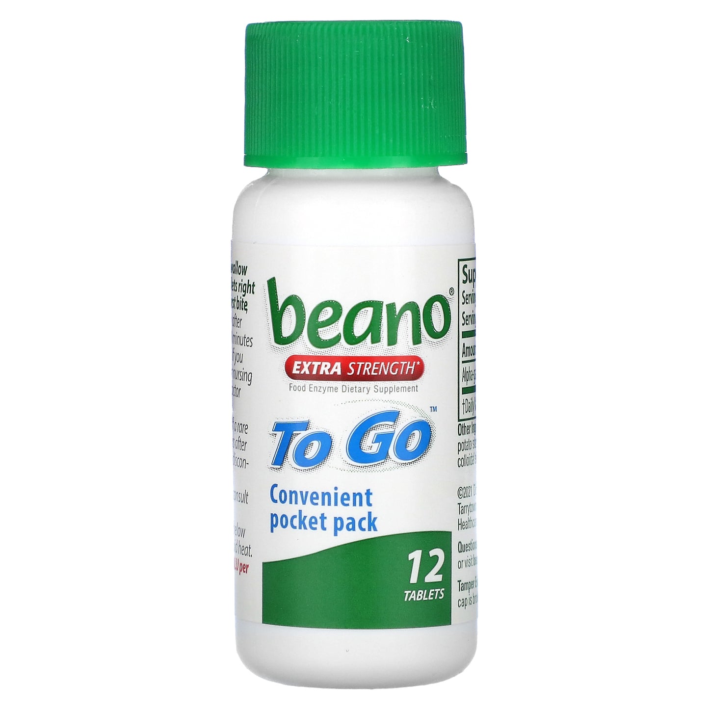 Beano, To Go, Extra Strength, 800 GALU, 12 Tablets (400 GALU per Tablet)