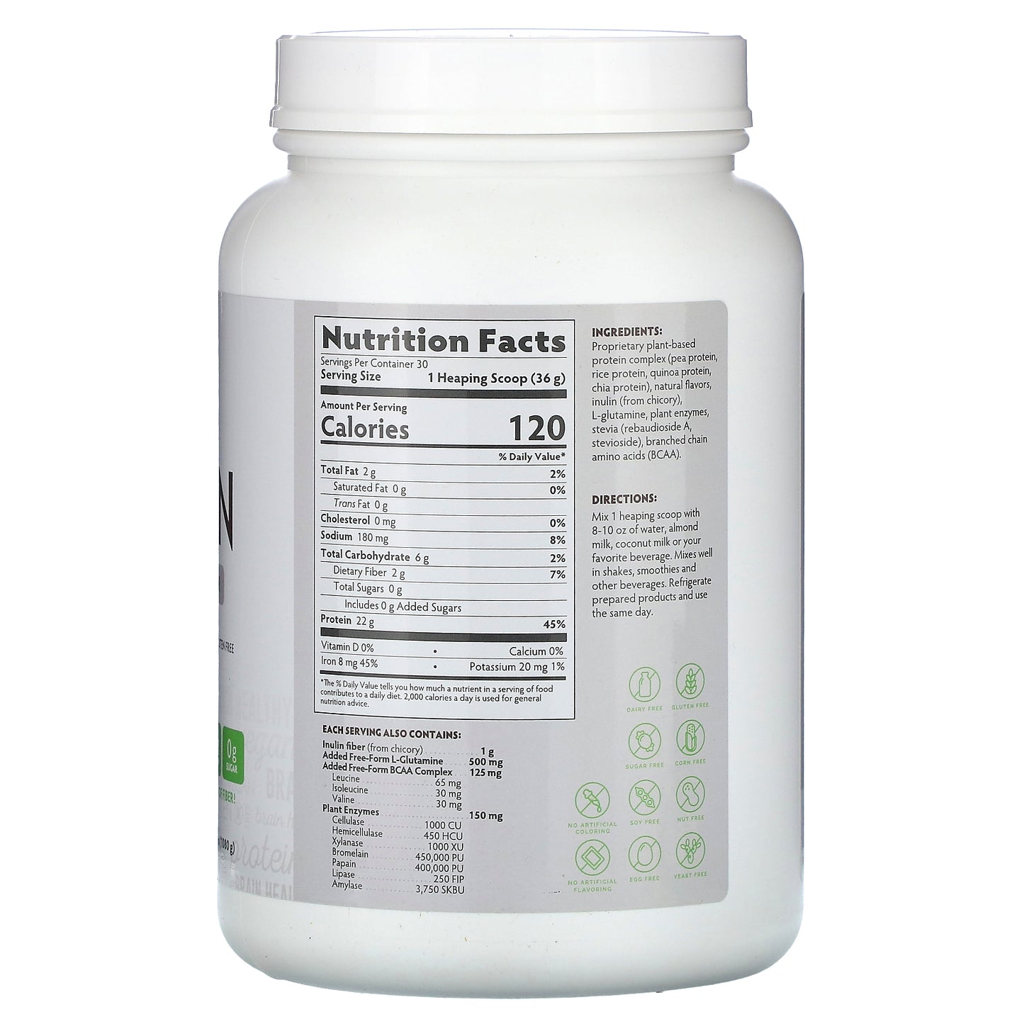 BrainMD, Omni Protein, Plant-Based Protein Powder, Chocolate, 2.38 lbs (1,080 g)