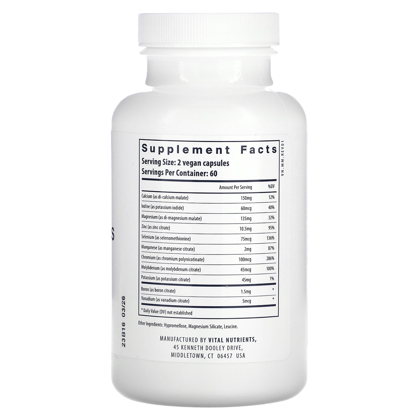 Vital Nutrients, Multi-Minerals (without Copper & Iron), 120 Vegan Capsules