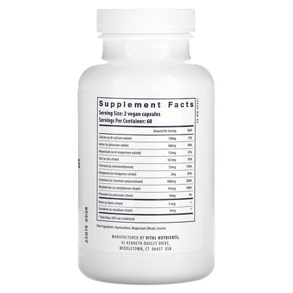 Vital Nutrients, Multi-Minerals (without Copper & Iron), 120 Vegan Capsules