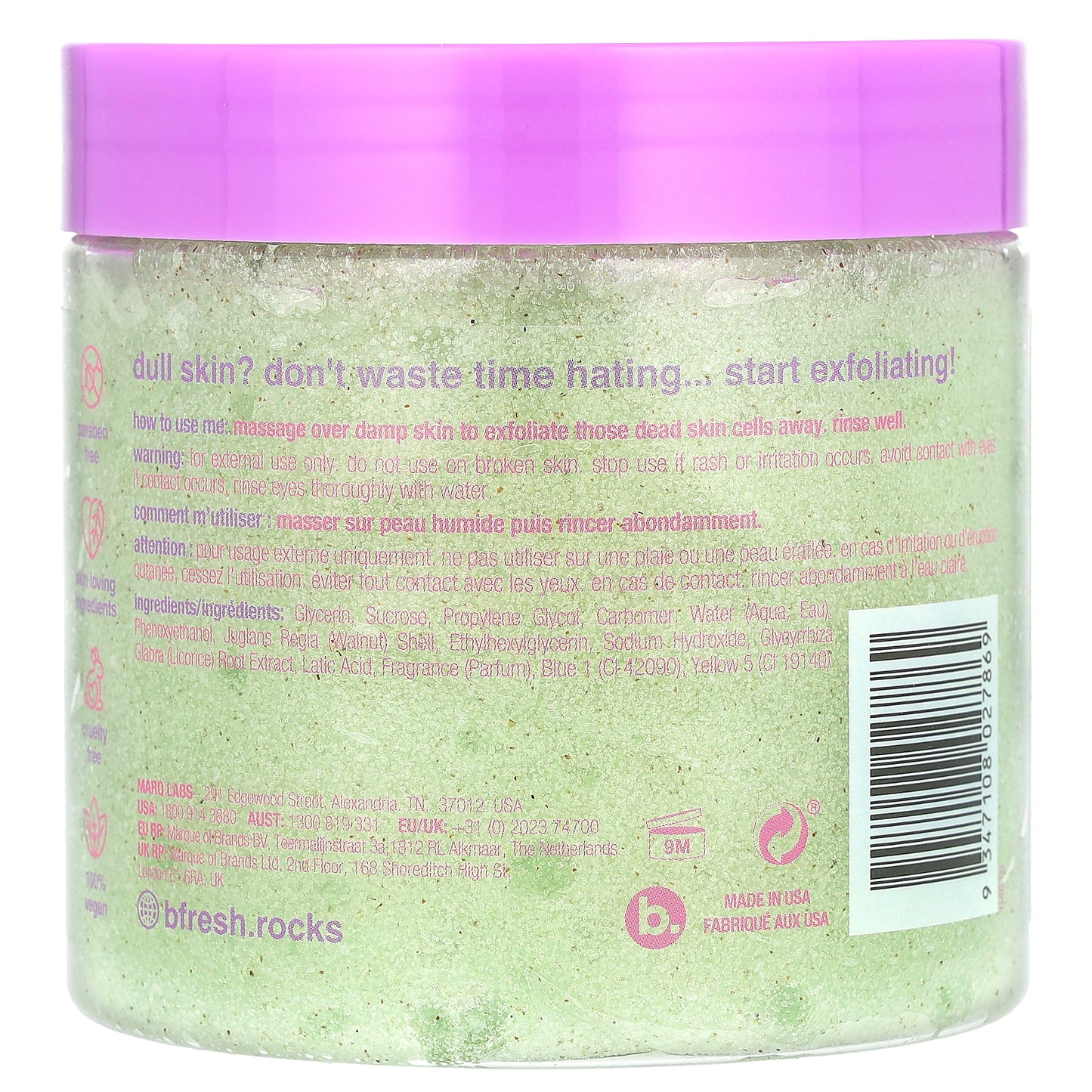 b.fresh, Body Scrub With Licorice Root & Lactic Acid, Melon Magic, 16 oz (453 g)