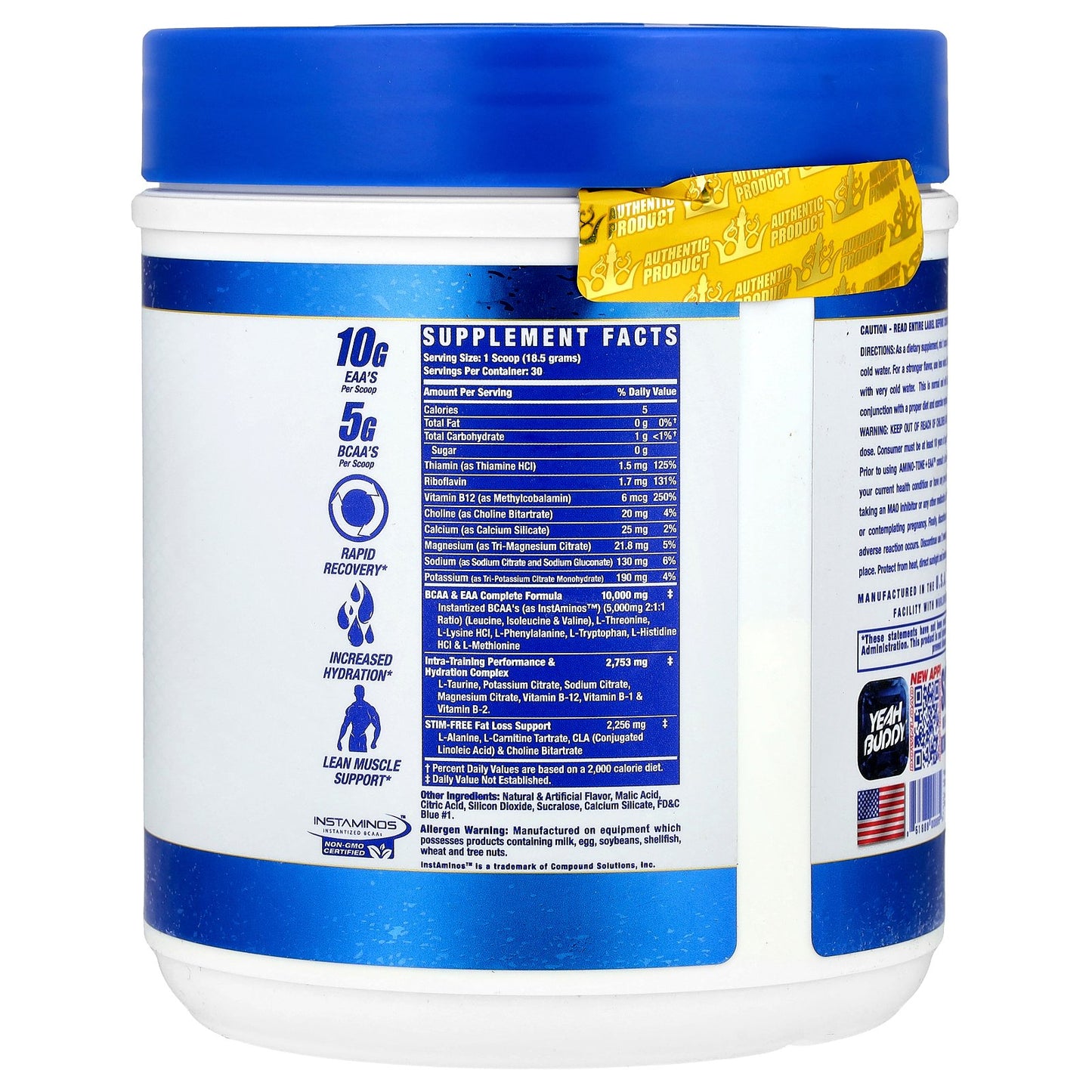Ronnie Coleman, Signature Series, Amino Tone + EAA™, Blue Razz, 1.2 lb [554 g]