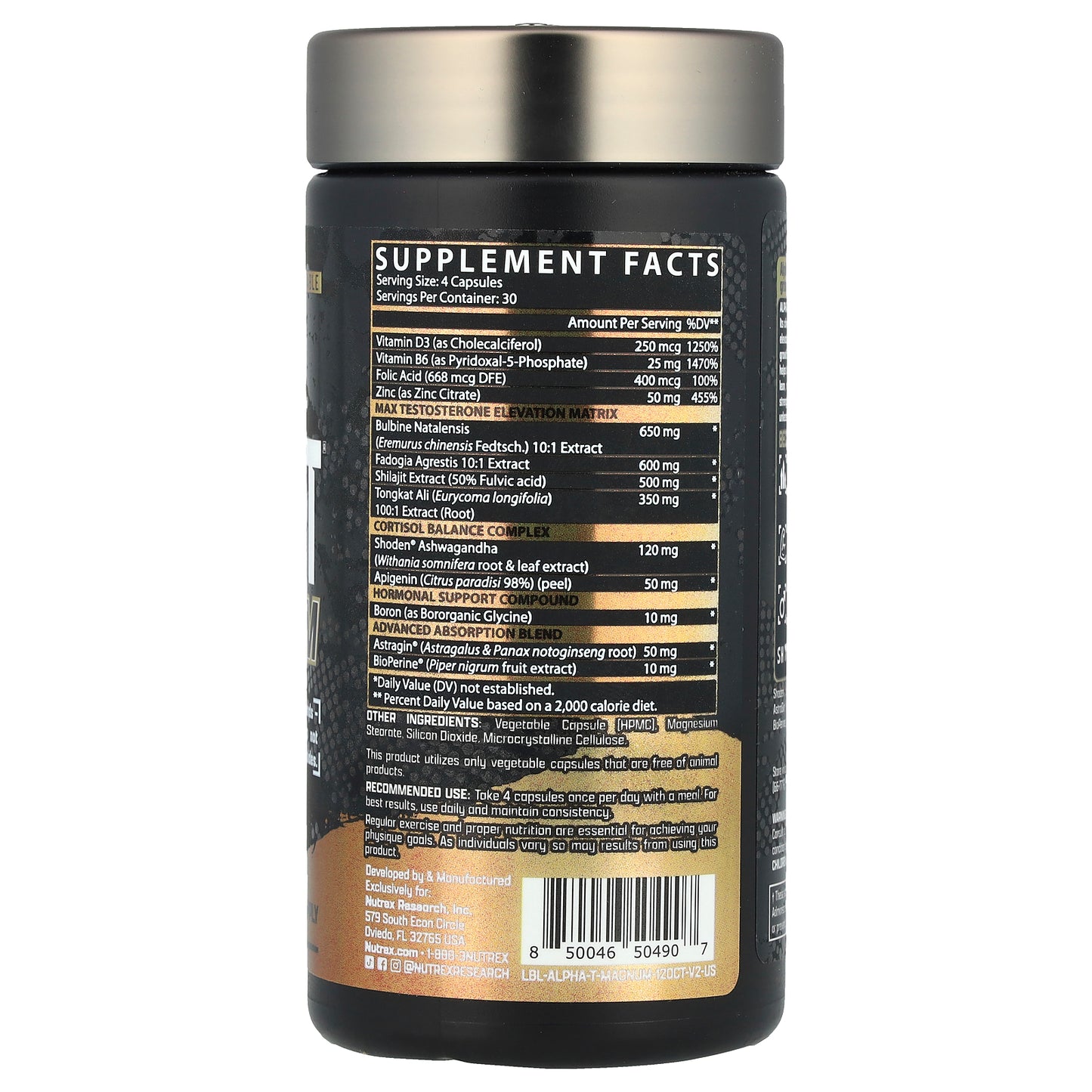 Nutrex Research, Alpha-T Magnum, 120 Capsules