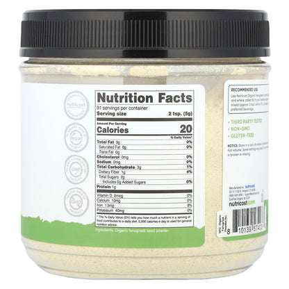 Nutricost, Pantry, Organic Fenugreek Powder, Unflavored , 16.2 oz (454 g)
