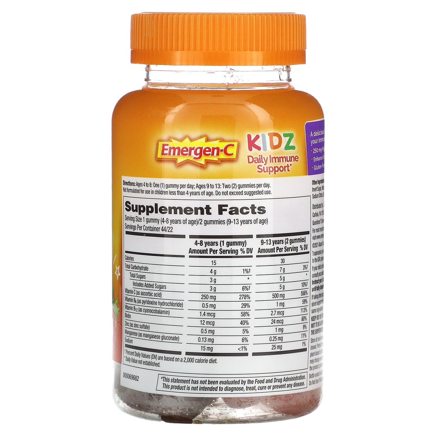 Emergen-C, Kidz, Daily Immune Support, Berry Bash, 44 Gummies