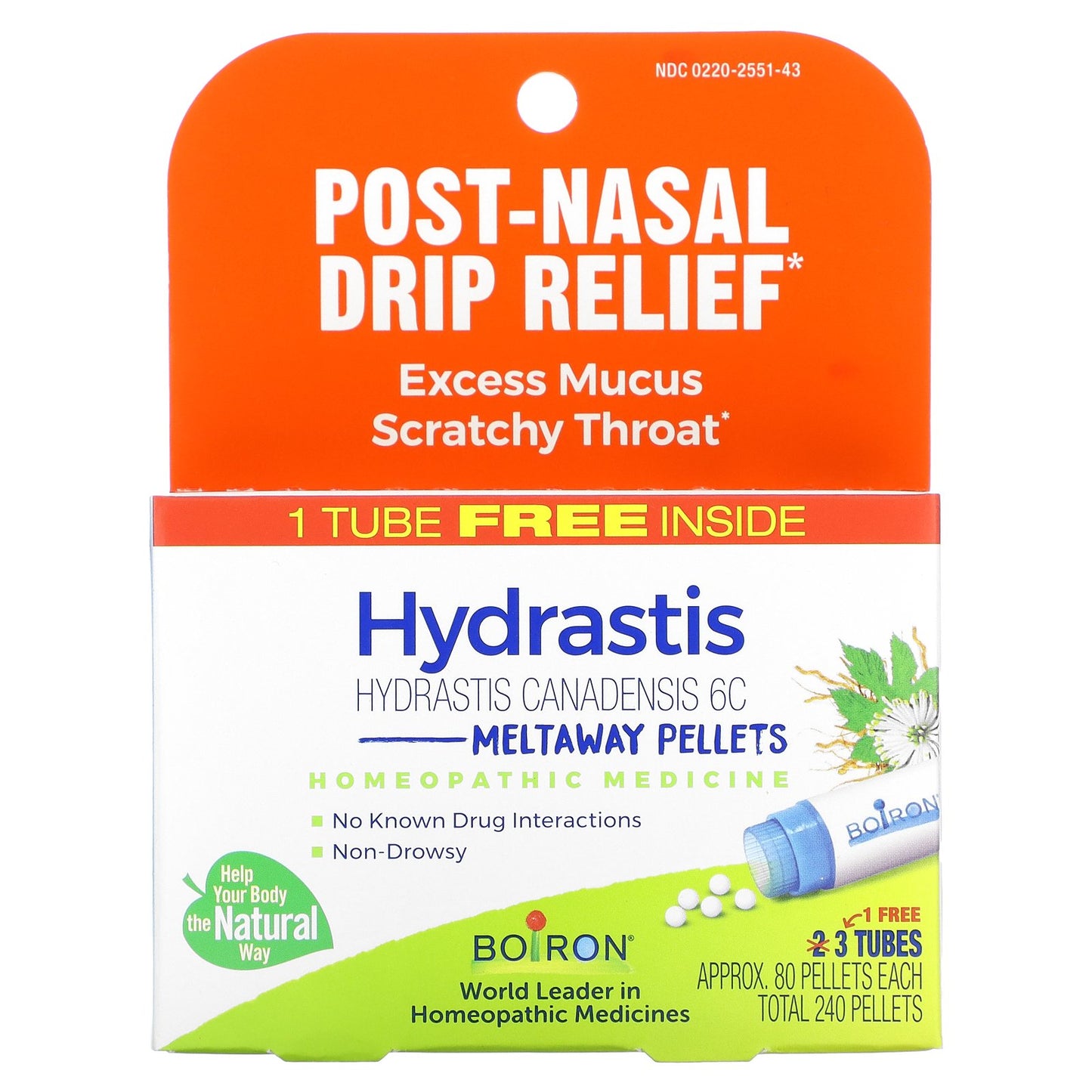 Boiron, Hydrastis Meltaway Pellets , 3 Tubes, 80 Pellets Each