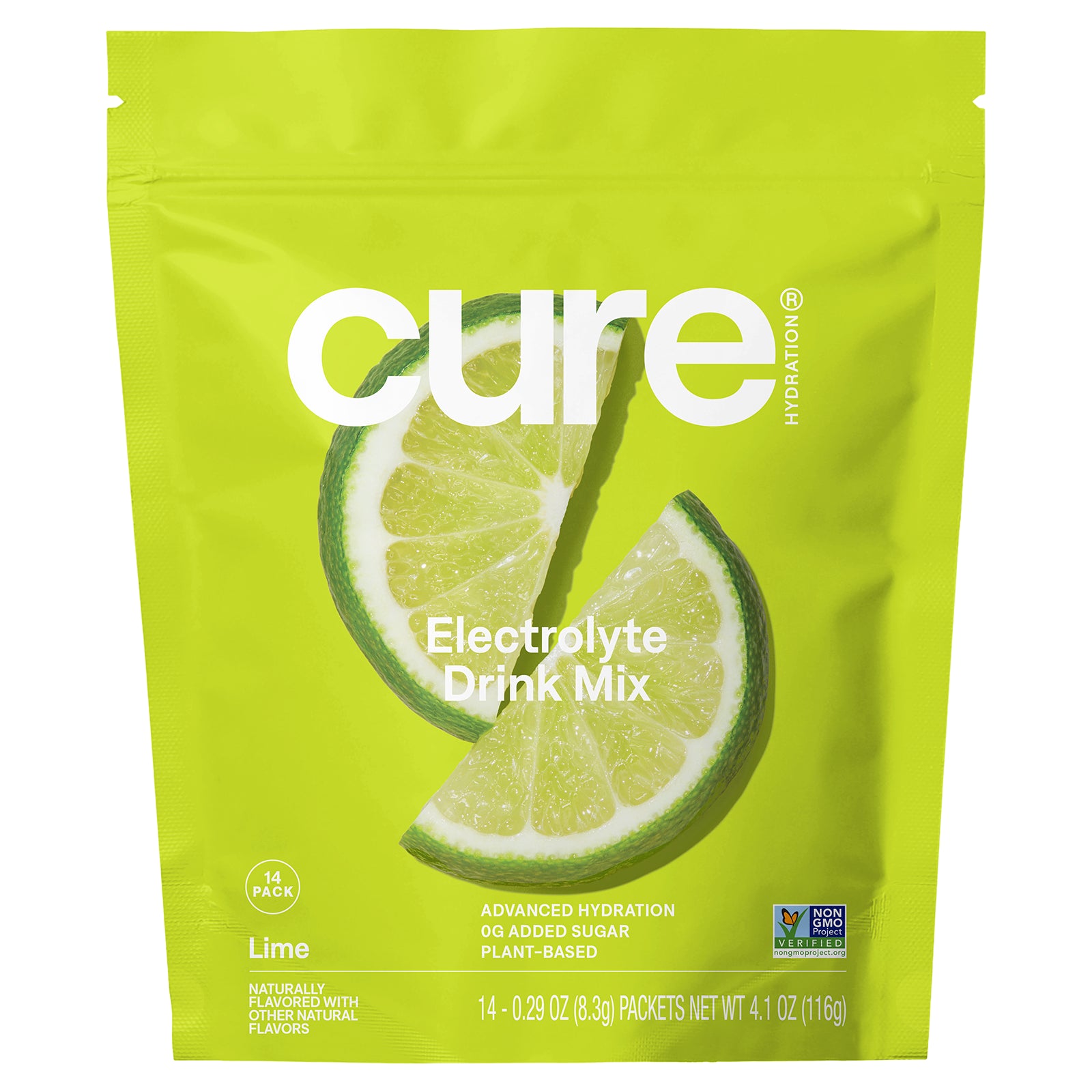 Cure Hydration, Hydrating Electrolyte Mix, Lime, 14 Packets, 0.29 oz (8.3 g) Each