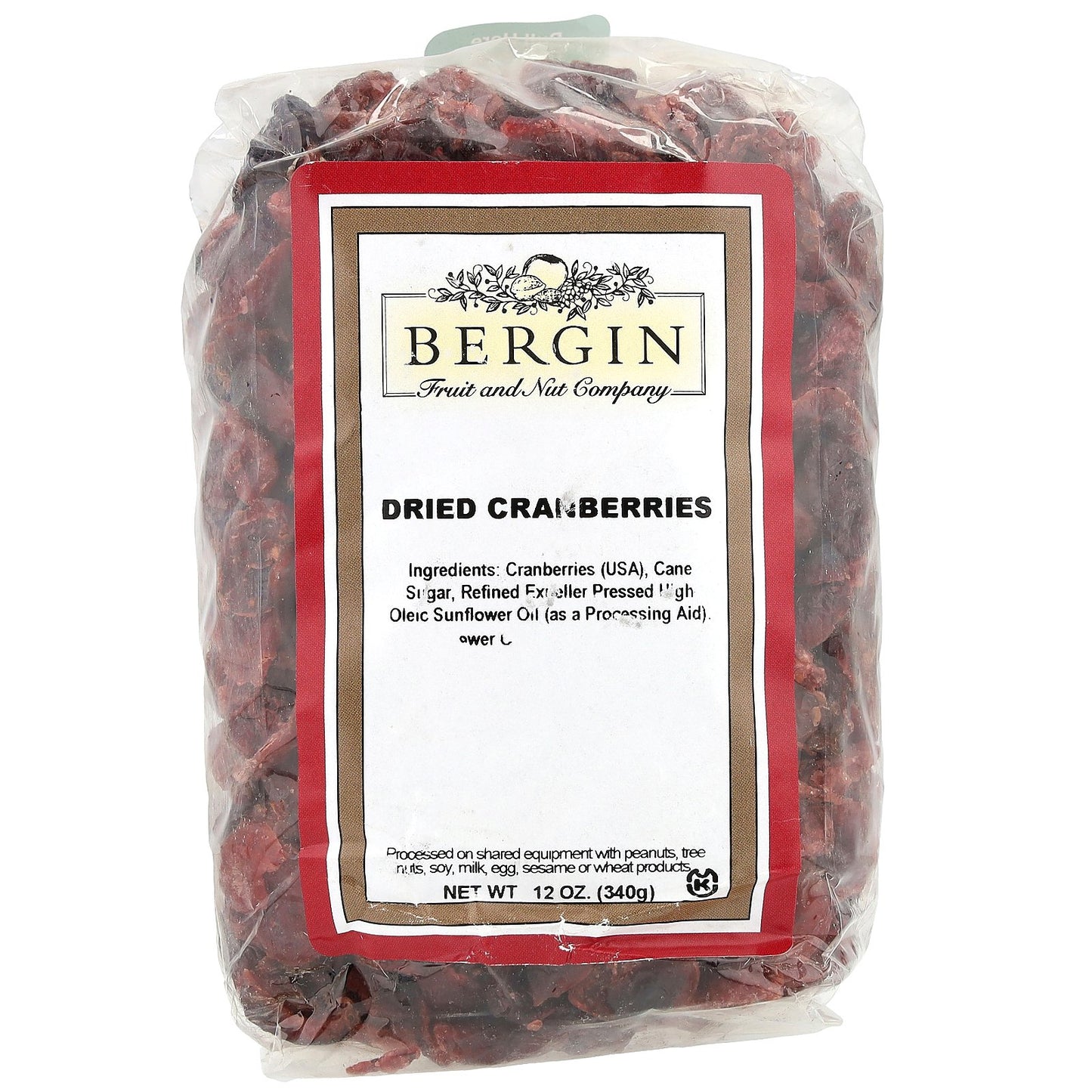 Bergin Fruit and Nut Company, Dried Cranberries, 12 oz (340 g)