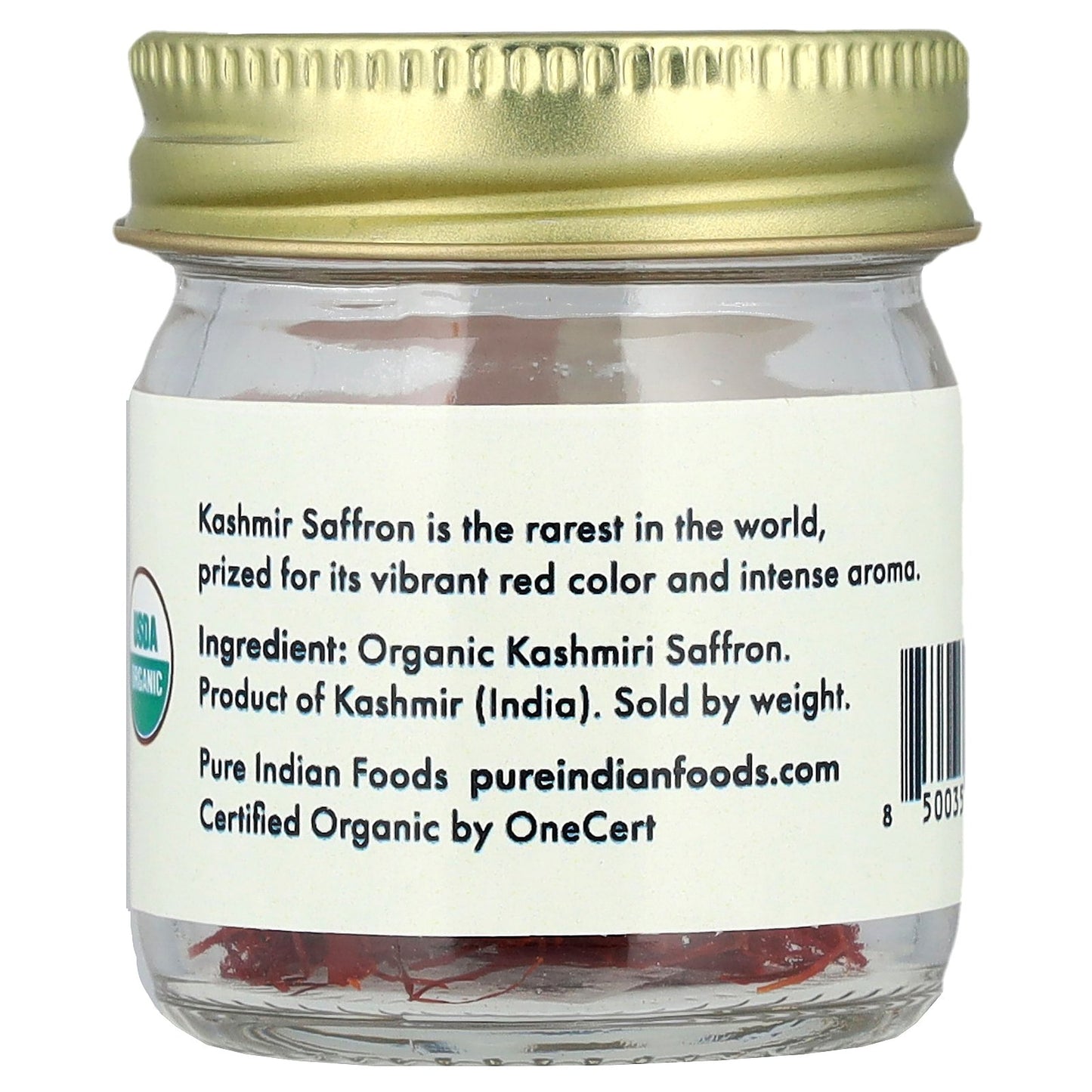 Pure Indian Foods, Organic Kashmiri Saffron , 1 g