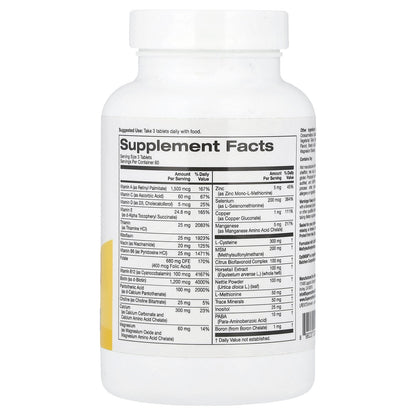 Super Nutrition, Multivitamins with L-Cysteine, MSM, Vitamin A, and Biotin, 180 Tablets