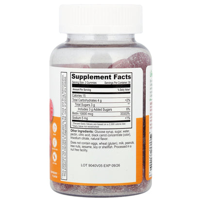 Lifeable, Teen Biotin Gummies, Raspberry, 60 Gummies (5,000 mcg per Gummy)