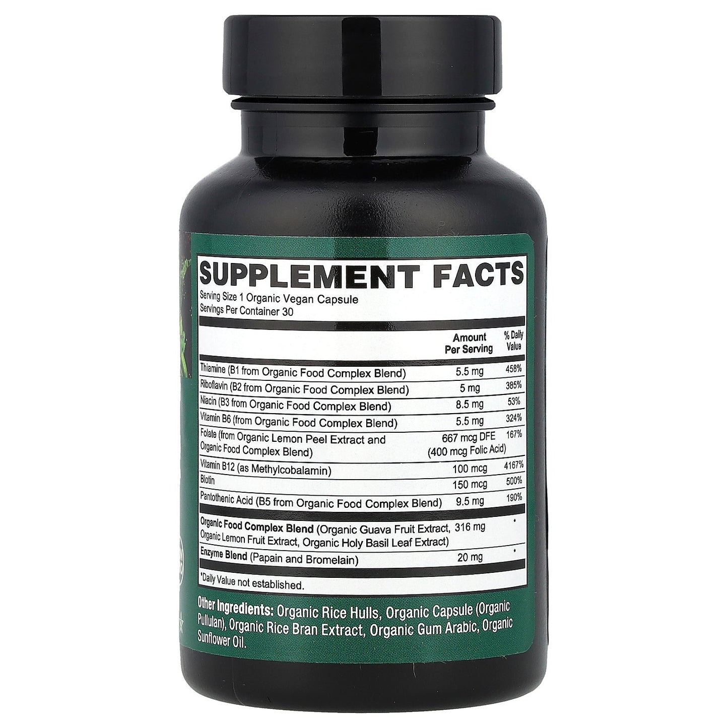 PlantFusion, Organic Vegan B-Complex, 30 Organic VegCaps