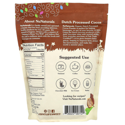 NuNaturals, Organic Cocoa Powder, 1 lb (454 g)