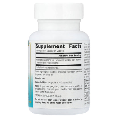 Source Naturals, Wellness, Oil Of Oregano , 30 Vegetarian Capsules (45 mg per Capsule)