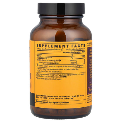 Herb Pharm, Mushroom Wellness™, Reishi, 90 Vegetarian Capsules (333 mg per Capsule)