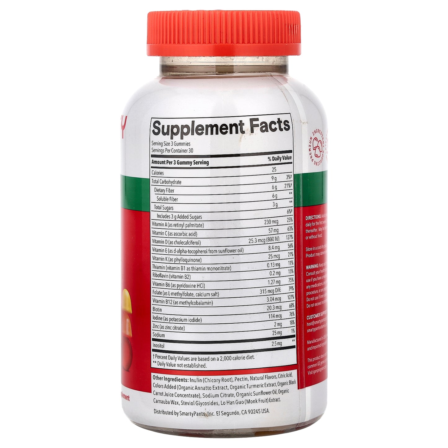 SmartyPants, Multi Plus, Multi & Fiber Gummies, Strawberry, Orange & Lemon, 90 Gummies