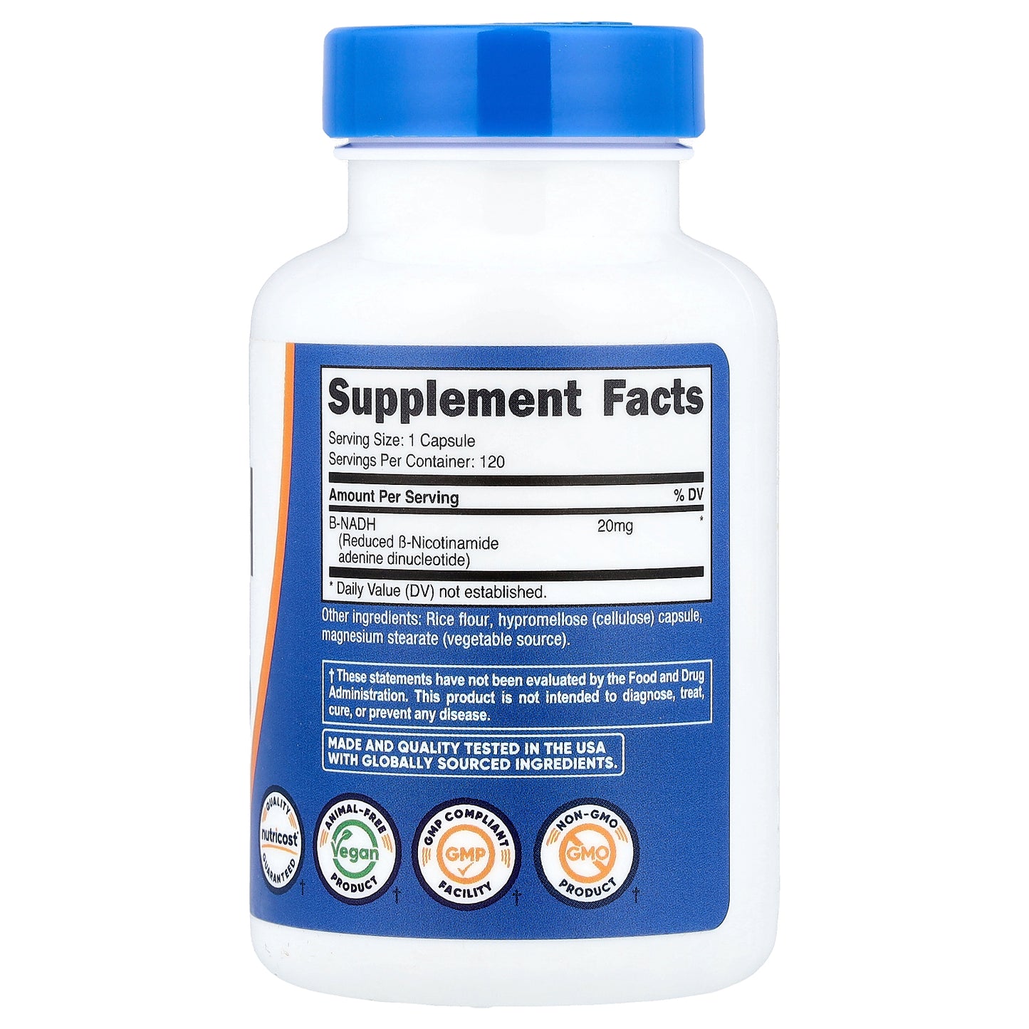 Nutricost, NADH, 20 mg, 120 Capsules