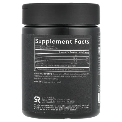 Sports Research, Magnesium Glycinate, 60 Softgels (80 mg per Softgel)